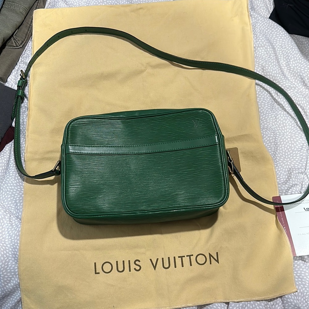 Kelly Green LV Epi leather shoulder bag and two wallet bundle!!